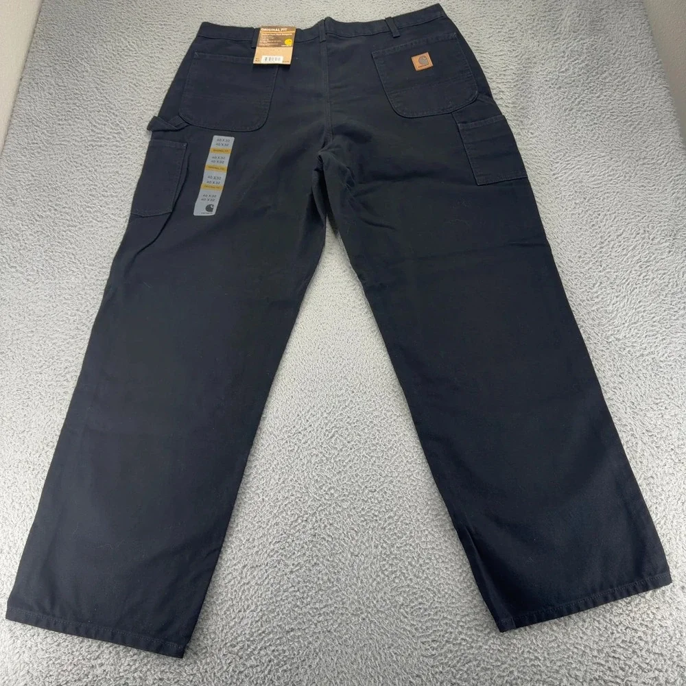 Carhartt Jeans Mens 40x32 Black Loose Straight Washed Duck Dungaree Orginal Fit